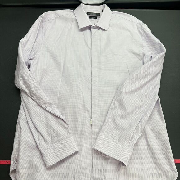 John Varvatos Slim Fit Button Front Lavender Classic Dress Shirt Mens Size 34/35 - Picture 6 of 11